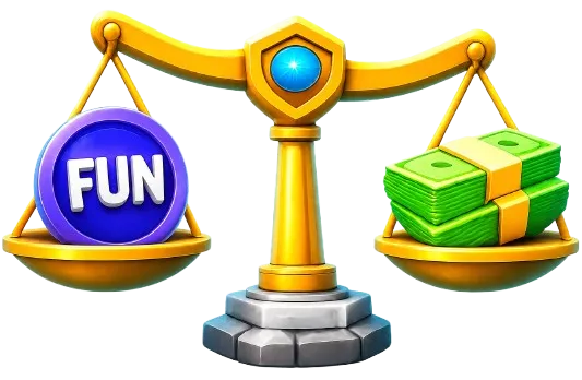 Modalità prova e gioco reale